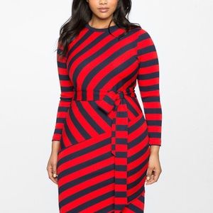 ELOQUII Striped Colorblock Dress
